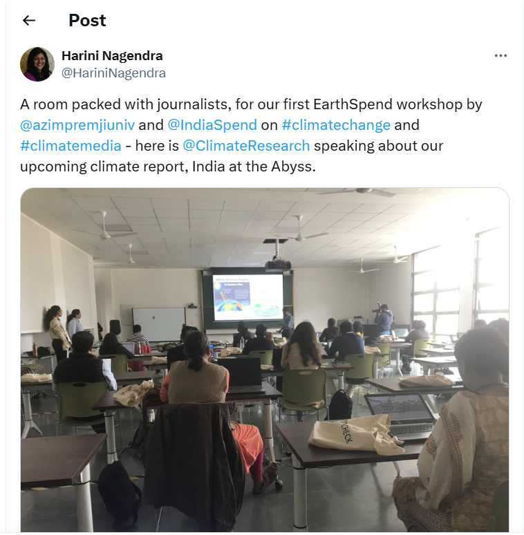 A room packed with journalists, for our first EarthSpend workshop