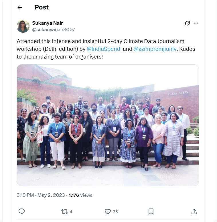 Attended this intense and insightful 2-day Climate Data Journalism workshop (Delhi edition)