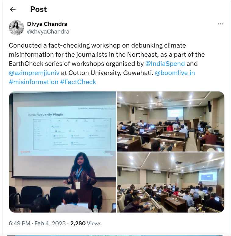 Conducted a fact-checking workshop on debunking climate misinformation for the journalists in the Northeast