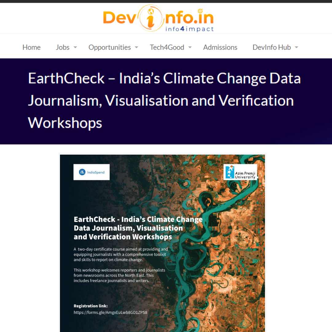 EarthCheck – India’s Climate Change Data Journalism, Visualisation and Verification Workshops