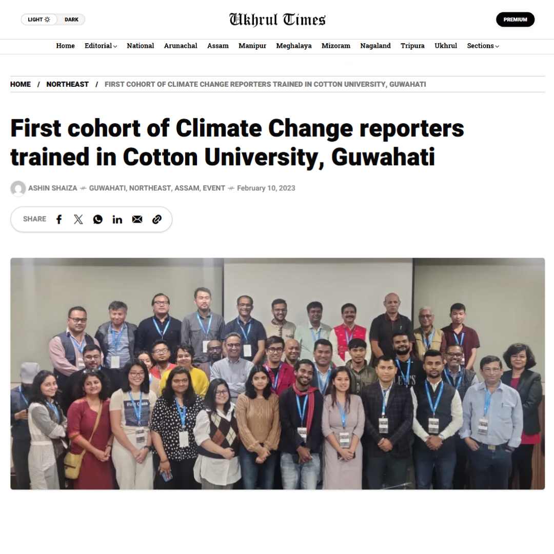 First cohort of Climate Change reporters trained in Cotton University, Guwahati