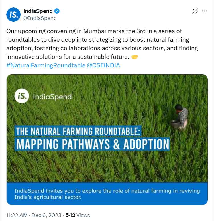 Our upcoming convening in Mumbai marks the 3rd in a series of roundtables to dive deep into strategizing to boost natural farming adoption, fostering collaborations across various sectors, and finding innovative solutions for a sustainable future.