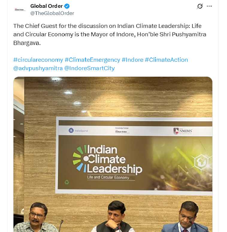 The Chief Guest for the discussion on Indian Climate Leadership