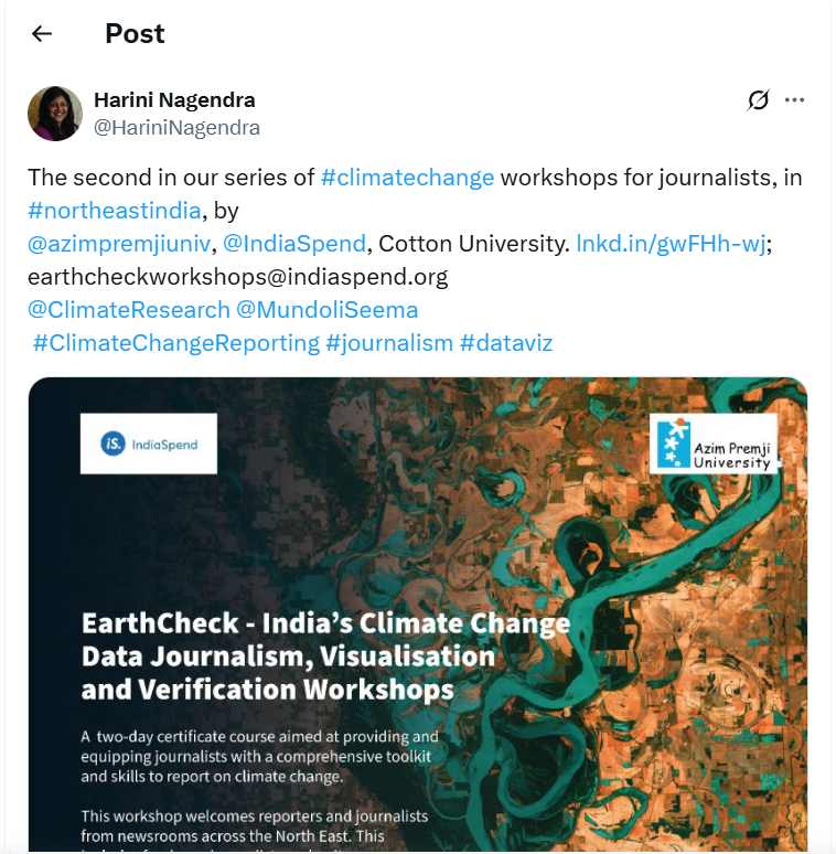 The second in our series of #climatechange workshops for journalists, in #northeastindia